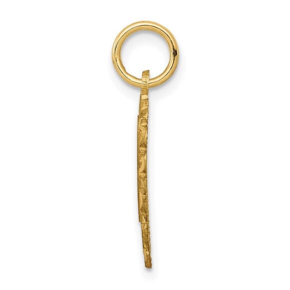 14k Yellow Gold, Grace Collection, Satin Heart Initial L Pendant, 15mm - Picture 2 of 5